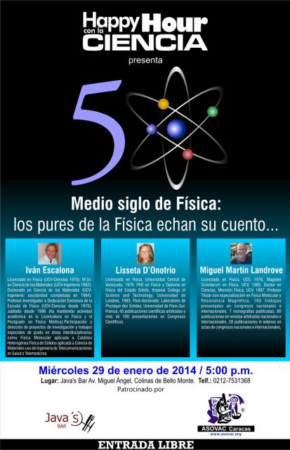 Happy hour con la ciencia, 50 años de la primera promoción de Físicos de Venezuela
